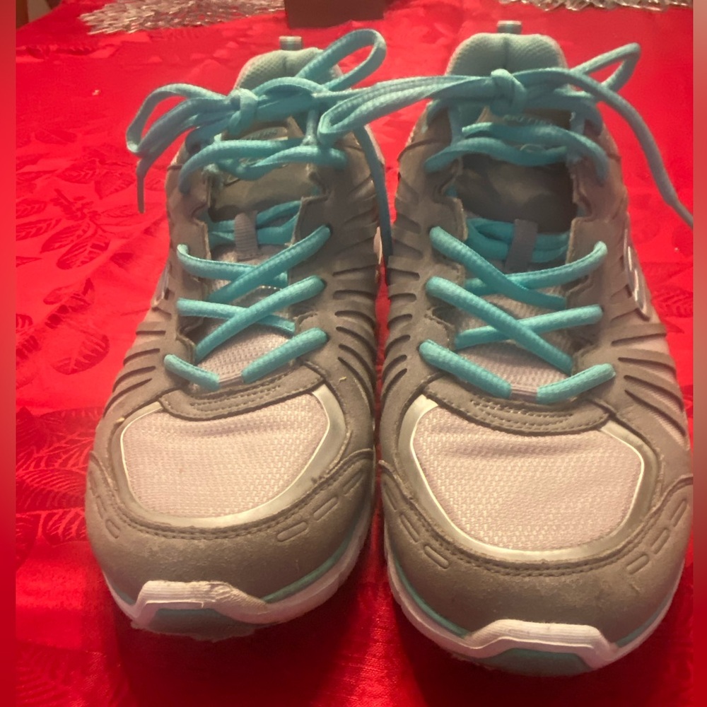 Skechers Tone Ups Teal/Grey Sneakers - size 10